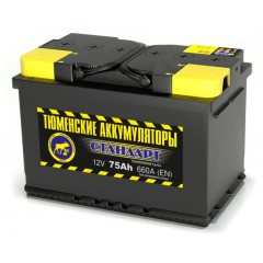 Аккумулятор 6СТ-75 L (660А) п/п СТАНДАРТ Ca/Ca (+;-)